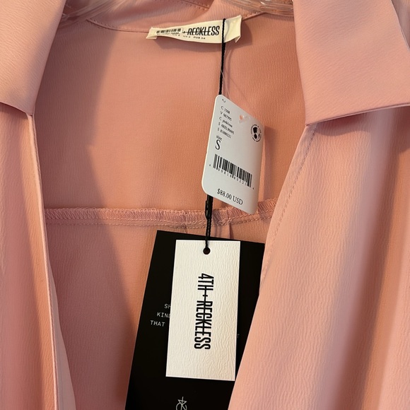 4th + Reckless Pink Long Sleeve Romper Size Small - Picture 2 of 3